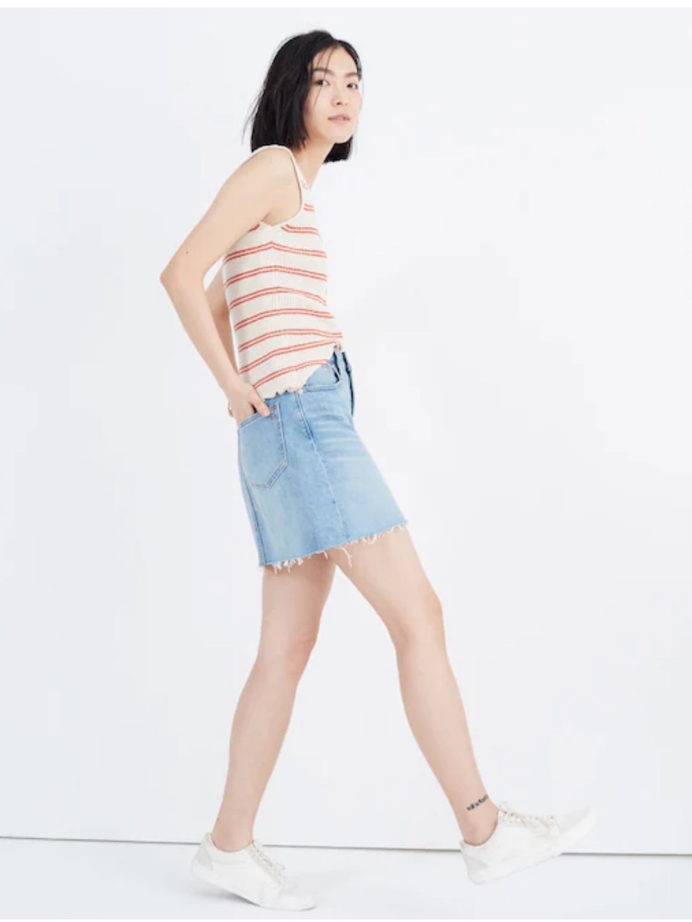 Madewell rigid denim a-line mini skirt. Size 24 - Picture 3 of 8